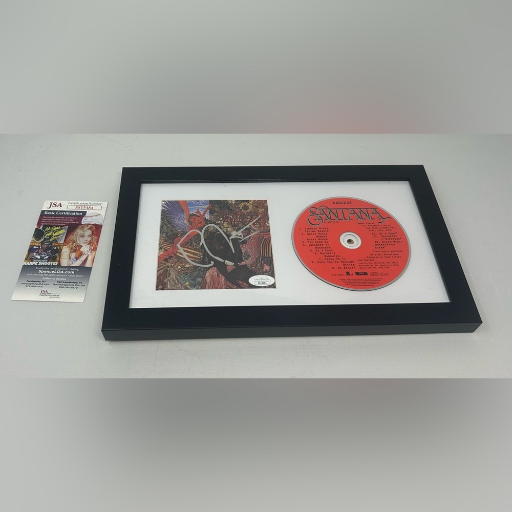 Carlos Santana signed Abraxas‎ CD Cover Framed JSA COA